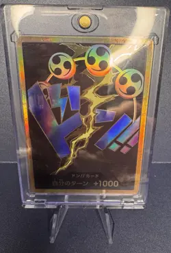 One Piece TCG Enel Don!! Card Japanese Gold Parallel Rare God Lightning Holo MIN - Image 3