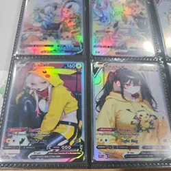 Lot of 9 Custom holo fanart mixed V Pokemon Trading Card Sleeved & Top Loaded!! - Image 3