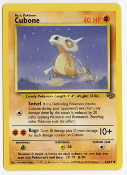 Cubone 50/64 Jungle Set Pokemon Card - Image 1