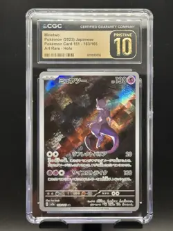 CGC 10 Pristine Mewtwo 183/165 Holo AR 151 sv2a Pokemon Card Japanese - Image 1