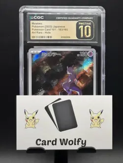 CGC 10 Pristine Mewtwo 183/165 Holo AR 151 sv2a Pokemon Card Japanese - Image 3