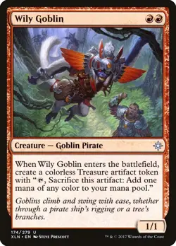 Wily Goblin 1x FOIL MtG FOIL Ixalan SP/NM - Image 1