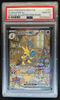 2023 Pokemon SV 151 MEW EN Alakazam ex Full Art #201/165 PSA 10 - Image 1