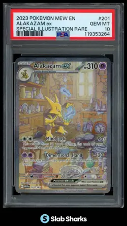 2023 POKEMON SV 151 - MEW EN #201/165 ALAKAZAM EX SPECIAL ILLUSTRATION PSA 10 - Image 1