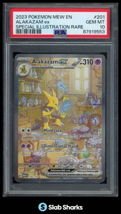 2023 POKEMON SV 151 MEW EN #201/165 ALAKAZAM EX SPECIAL ILLUSTRATION RARE PSA 10 - Image 1