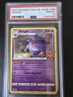 2023 POKEMON TRICK OR TRADE #066 GENGAR HOLO HALLOWEEN GEM MT PSA 10 - Image 1
