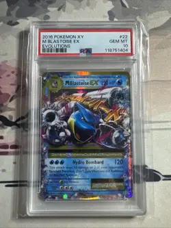 2016 POKEMON XY EVOLUTIONS #22 M BLASTOISE EX PSA 10 - Image 1