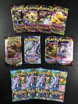 12x Pokemon TCG - Mixed Booster Pack Lot - Factory Sealed - SAFE SHIP! - Image 1