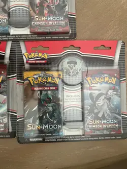 X3 Pokemon TCG Sun & Moon Booster Blister 2 Packs W/Pins New Sealed - Image 3