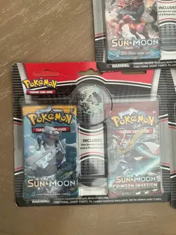 X3 Pokemon TCG Sun & Moon Booster Blister 2 Packs W/Pins New Sealed - Image 5