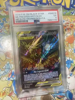 Pokemon TCG Moltres Zapdos Articuno GX Full Art SM210 CRIMP ERROR PSA 5 - Image 2