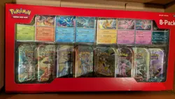 Pokemon Prismatic Evolutions Costco 8-Pack - Sealed Mini Tins - Image 1