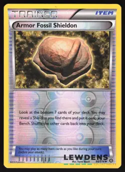Armor Fossil Shieldon - 98/114 - Uncommon Reverse Holo - Steam Siege - Pokemon - Image 1