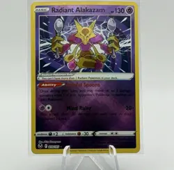 Radiant Alakazam Silver Tempest 059/195 Sword & Shield Pokemon TCG Ultra Rare - Image 1