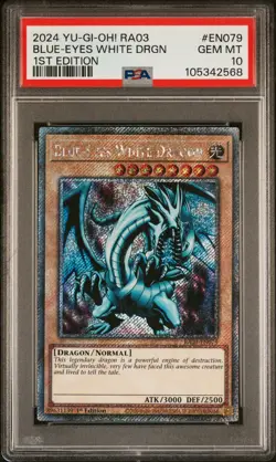 2024 YU-GI-OH! RA03-QUARTER CENTURY BONANZA 1ST ED BLUE-EYES WHITE DRAGON PSA 10 - Image 1