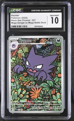 CGC 10 Haunter 027 MEP Black Star Promo Pokemon Gengar Mega Battle Deck English - Image 1
