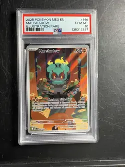 Pokemon TCG Mega Evolution Marshadow 146/132 Illustration Rare PSA 10 GEM MINT! - Image 1