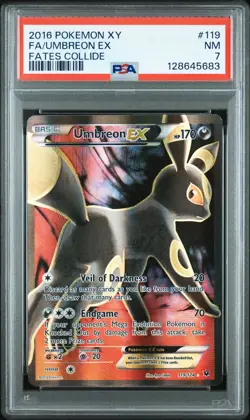 2016 POKEMON XY FATES COLLIDE #119 FULL ART/UMBREON EX PSA 7 - Image 1