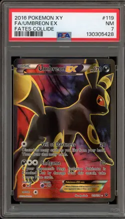 Pokemon Umbreon EX XY Fates Collide Full Art #119 PSA 7 - Image 1