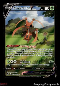 2022 Pokemon Sword & Shield Silver Tempest Trainer Gallery #TG12 Kricketune V FA - Image 1
