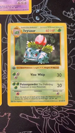 1999 Pokemon Shadowless 1st Edition Base Set Ivysaur 30/102 Kadabda Electrode - Image 3