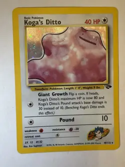 Pokemon TCG Koga's Ditto Gym Challenge 10/132 Holo Rare 2000 40 HP - Image 1