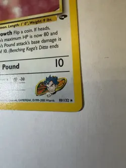 Pokemon TCG Koga's Ditto Gym Challenge 10/132 Holo Rare 2000 40 HP - Image 2