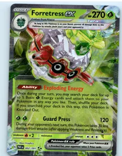 Holo Forretress ex - 002/091 Double Rare Paldean Fates Pokemon TCG - Image 1