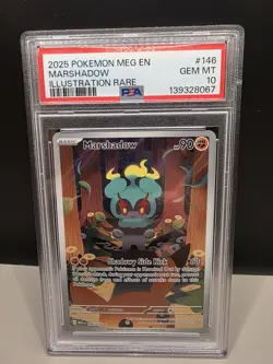 Pokemon TCG Marshadow Mega Evolution Illustration Rare Card 146/132 PSA 10!!! - Image 1