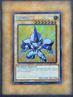 Yugioh Elemental HERO Neos BLMM-EN003 Secret Rare 1st Ed NM - Image 1