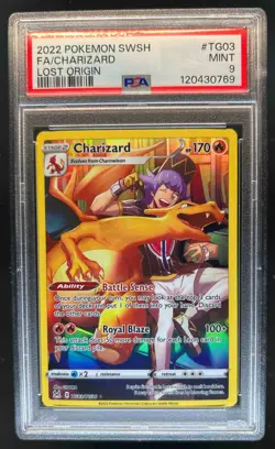 2022 Pokemon SWSH Lost Origin Charizard Trainer Gallery #TG03/TG30 PSA 9 - Image 1