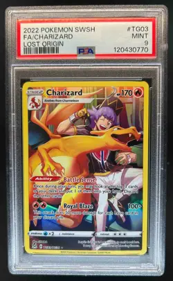 2022 Pokemon SWSH Lost Origin Charizard Trainer Gallery #TG03/TG30 PSA 9 - Image 1