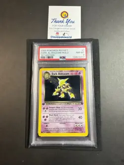 New Cert!! - Pokemon DARK ALAKAZAM Team Rocket 1st Edition Holo 1/82 - PSA 8 - Image 2