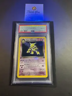 New Cert!! - Pokemon DARK ALAKAZAM Team Rocket 1st Edition Holo 1/82 - PSA 8 - Image 3