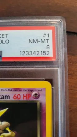 Pokemon 1st Edition Dark Alakazam Holo 1/82 Team Rocket PSA 8 NM/Mint - Image 3