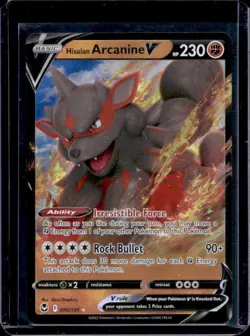 2022 Pokemon SWSH Silver Tempest Hisuian Arcanine V Holo #090/195 - Image 1