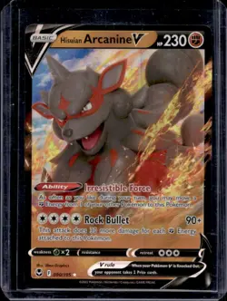 2022 Pokemon SWSH Silver Tempest Hisuian Arcanine V Holo #090/195 - Image 1