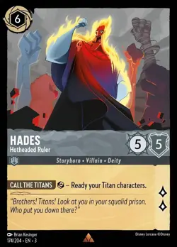 4x Hades - Hotheaded Ruler - 174/204 - Rare NM-Mint Disney Lorcana: Into the Ink - Image 1