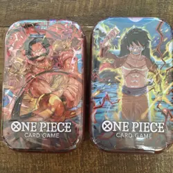 Lot of 2 One Piece Card Game Mini Tin Pack Set Vol 1 TS-01 Both Art Tins New - Image 1