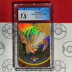 CGC 7.5 NM+ Dragonite Topps Pokemon Rainbow Foil 2000 Series 3-149 5017 - Image 1