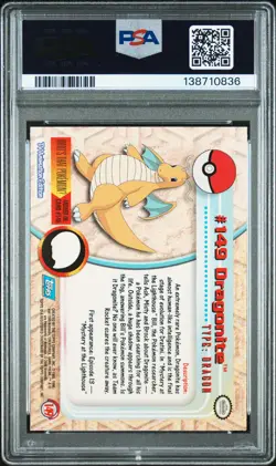 2000 TOPPS POKEMON TV ANIMATION SERIES 3 #149 DRAGONITE PSA 7 - Image 2