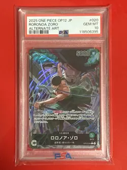 2025 PSA 10 Roronoa Zoro OP12-020 L Leader Parallel One Piece Card Game JPN - Image 1