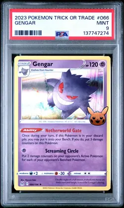 2023 POKEMON TRICK OR TRADE #066 GENGAR PSA 9 - Image 1