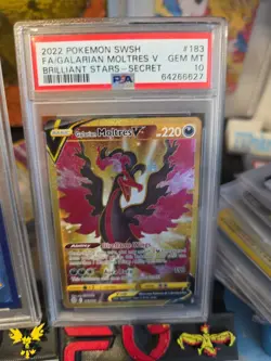 2022 POKEMON SWORD & SHIELD BRILLIANT STARS FULL ART/GALARIAN MOLTRES V PSA 10 - Image 1