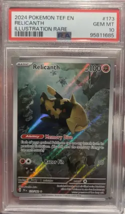 Pokemon TCG Relicanth 173/162 Temporal Forces Illustration Rare Card PSA 10 - Image 1