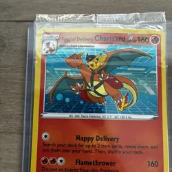Special Delivery Charizard Pokemon Center Promo Card Holo (SWSH075) - SEALED - Image 2