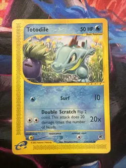 Pokemon TCG Expedition Base Set Totodile 134/165 Regular Card eReader - Image 1