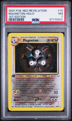 PSA 7 Magneton Holo 2001 1st Edition Neo Revelation #10 Pokemon - Image 1