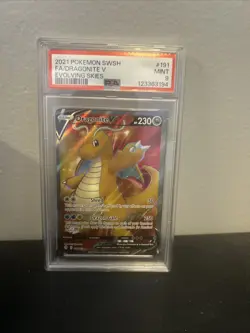 Pokemon TCG Dragonite V Full Art Holo Ultra Rare PSA 9 Mint Evolving Skies - Image 1