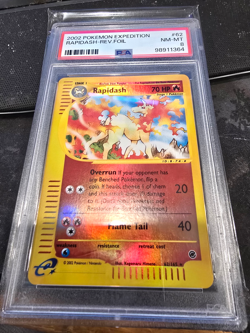 Rapidash-Rev.Foil 2002 Pokemon Expedition #26 PSA 8 Reverse Holo 62/165 - Image 1